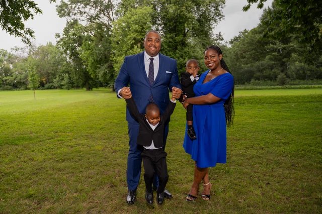 The Brown family in the park